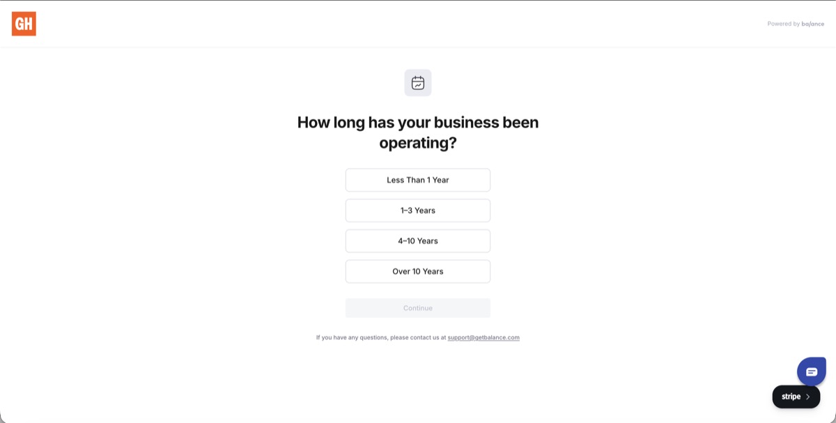 Balance time in business screen