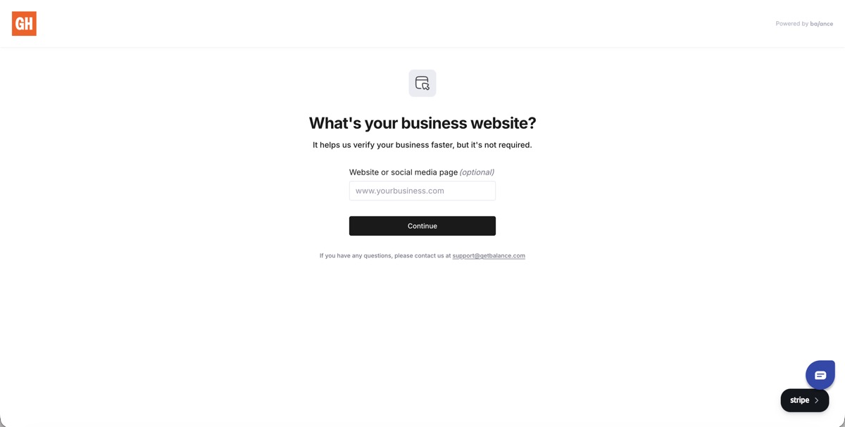 Balance business website or social media screen