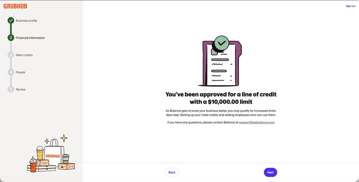 Self-Service account signup screenshot step 20