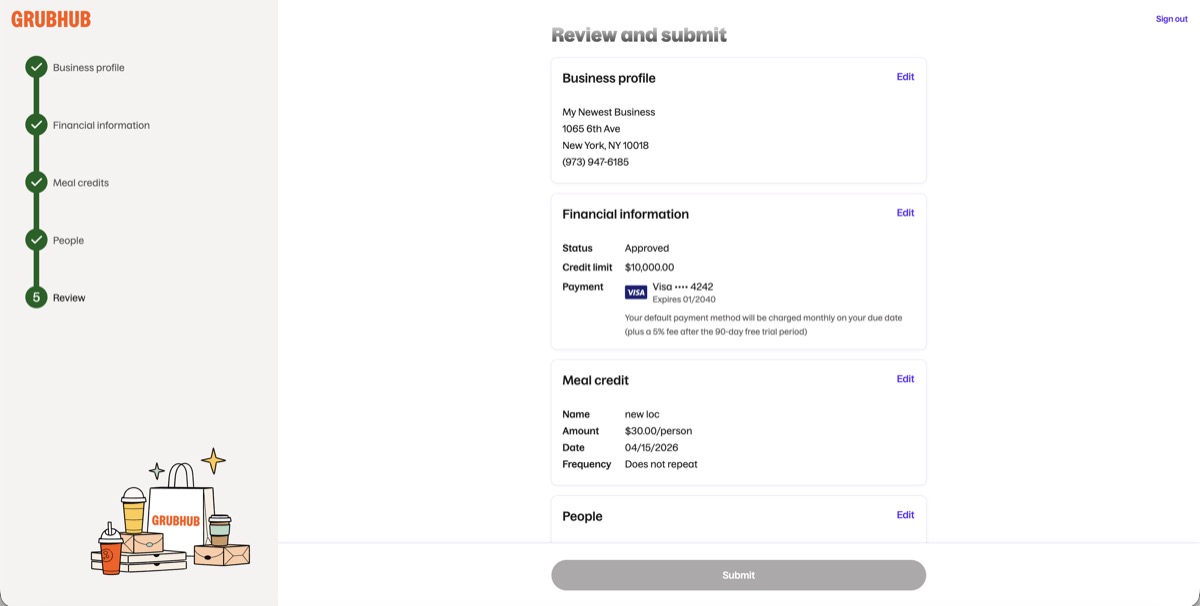Self-Service account signup screenshot step 25
