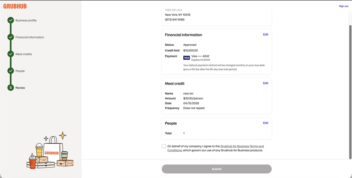 Self-Service account signup screenshot step 26